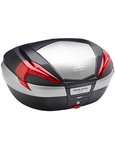 Baul Givi V56N Maxia 4 sobre tapa aluminio tapa color negro catadrioptico rojo