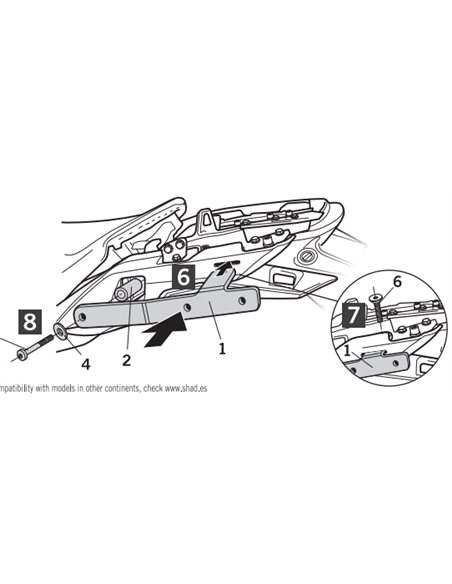 Fijacion lateral Honda Cross Runner VFR 800 X 2015-2018 Shad 3P System H0CR85IF