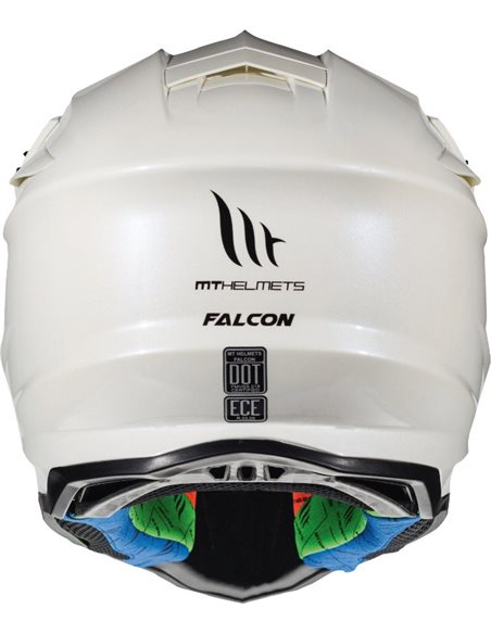Casco cross MT Falcon Solid A1 Blanco Brillo