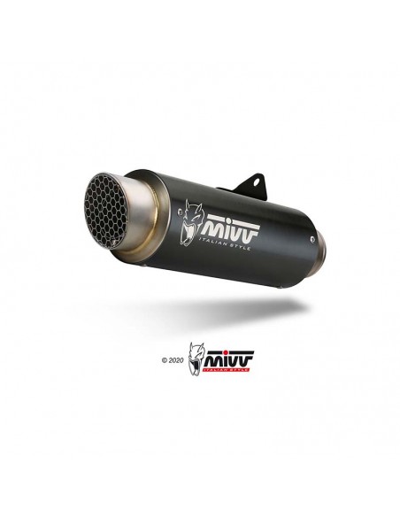 Tubo de escape completo Honda CB125R 2021-2024 Mivv GP Pro Acero Inox Negro H.077.LXBP