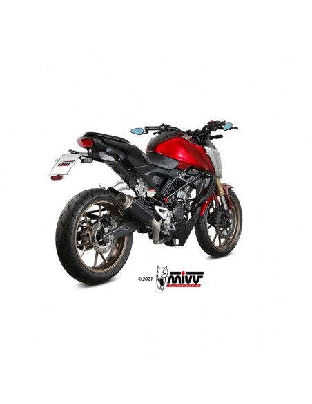Silencioso completo Honda CB125R 2021-2024 Mivv GP Pro Acero Inox Negro H.077.LXBP