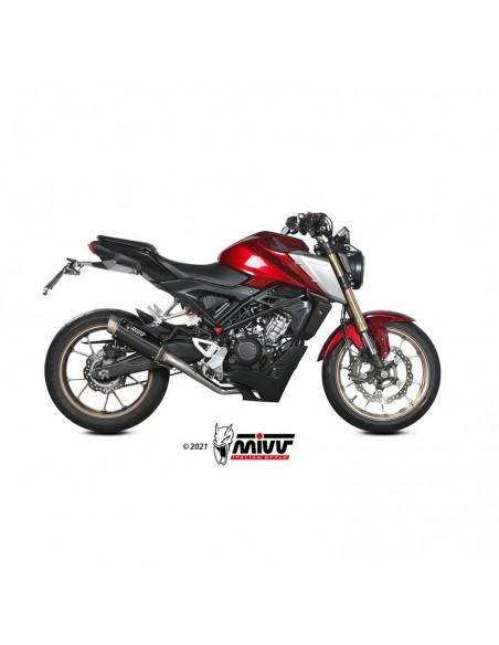 Escape completo Honda CB125R 2021-2024 Mivv GP Pro Acero Inox Negro H.077.LXBP